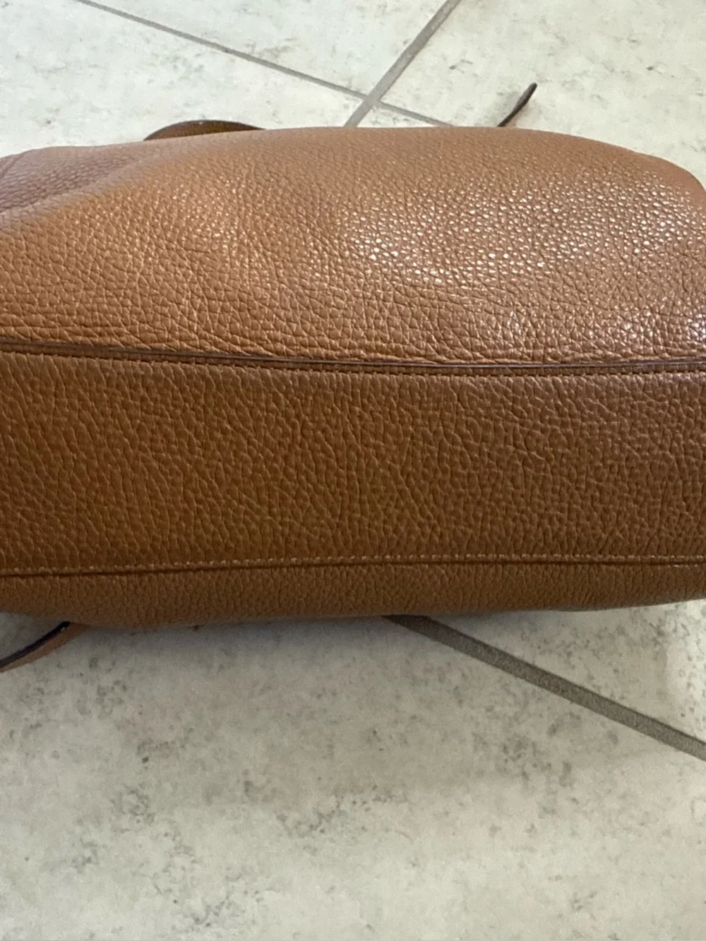 Coach Pebbled Leather Shoulder Satchel in Tan